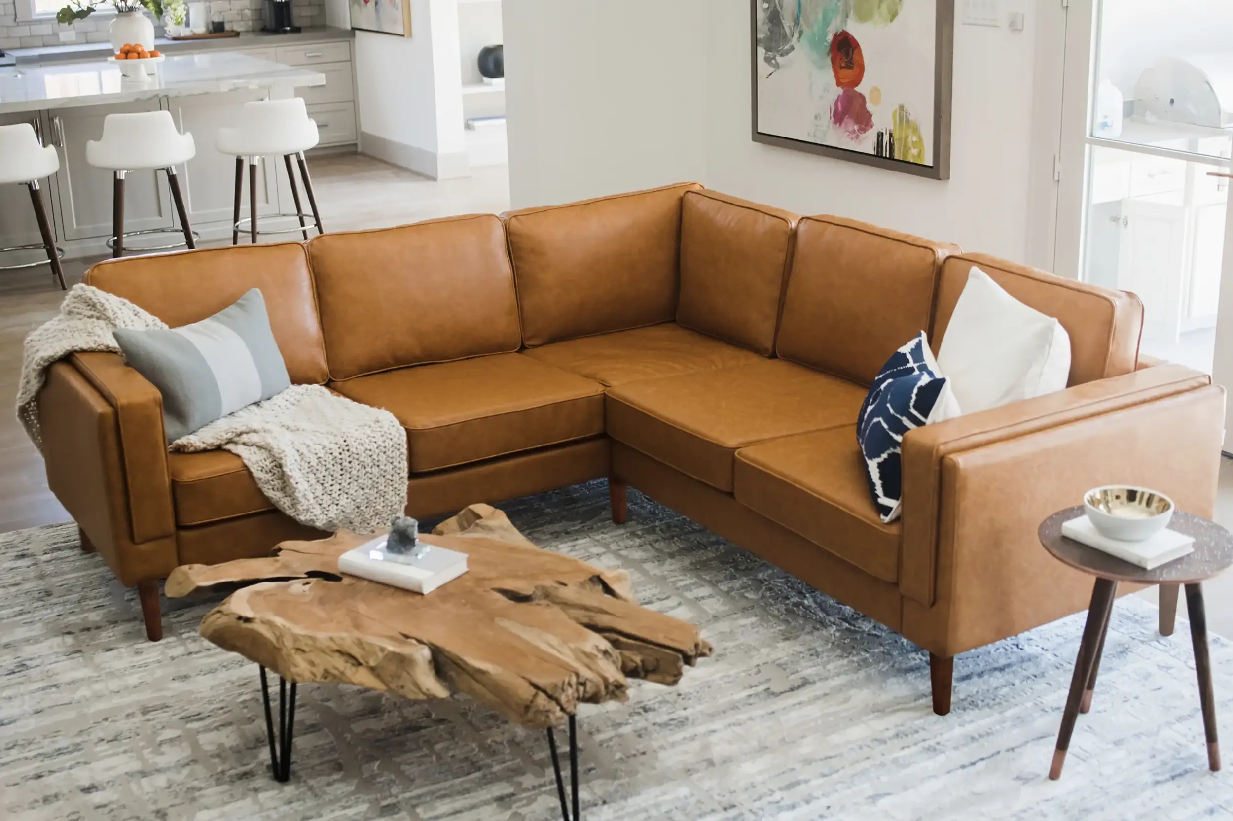 Albany Corner Sectional Vegan Leather Edloe Finch Edloe Finch