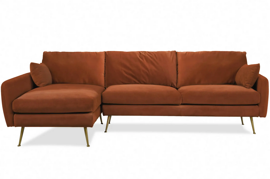 Park Sectional Sofa (Rust Velvet)