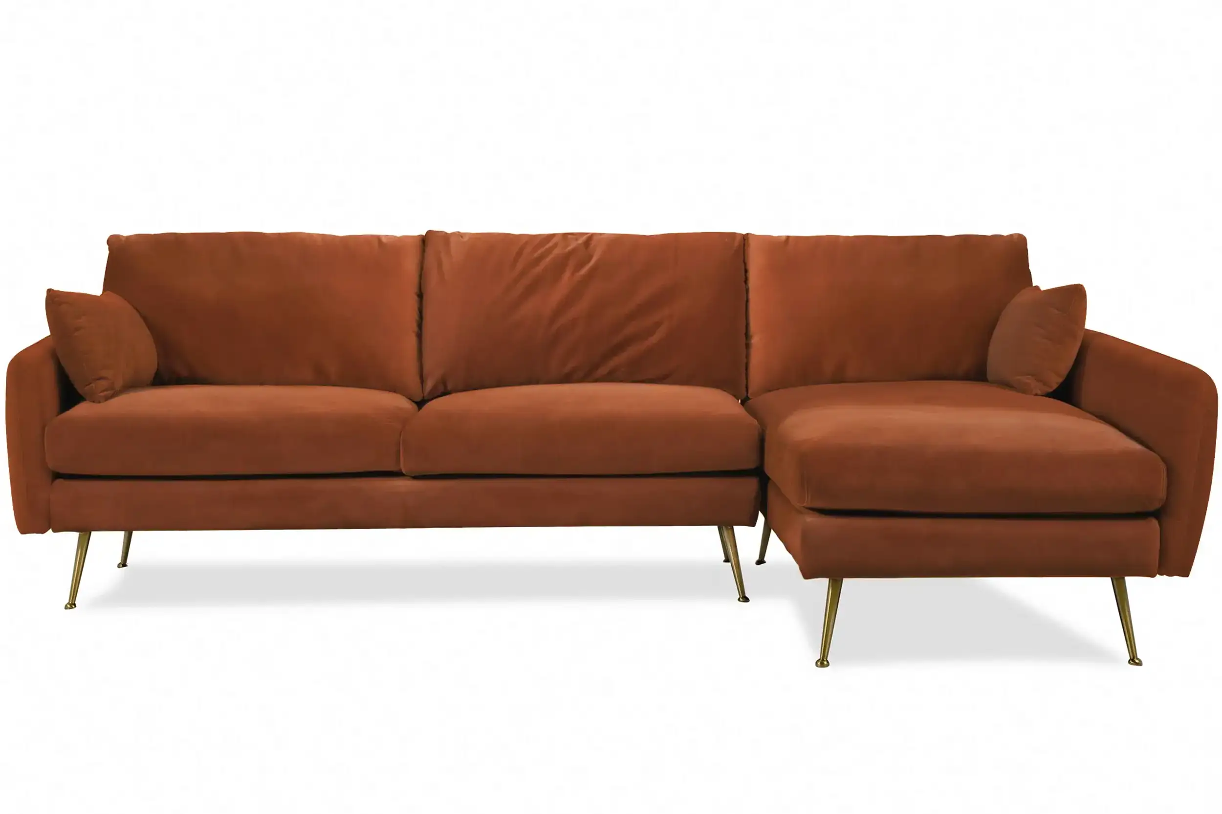 Park Sectional Sofa Rust Velvet Edloe Finch Edloe Finch