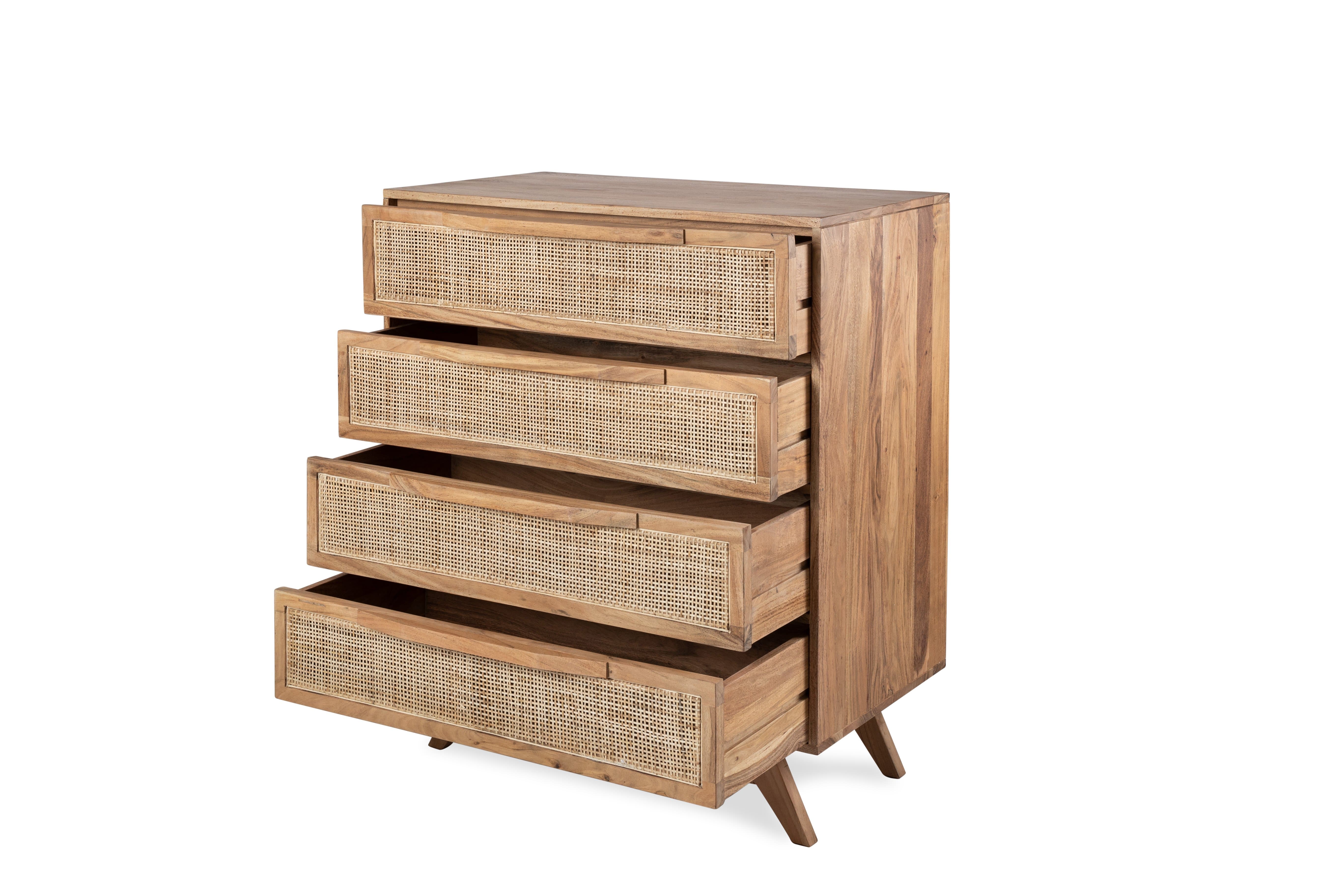 Lyra 4-Drawer Cane Rattan Dresser