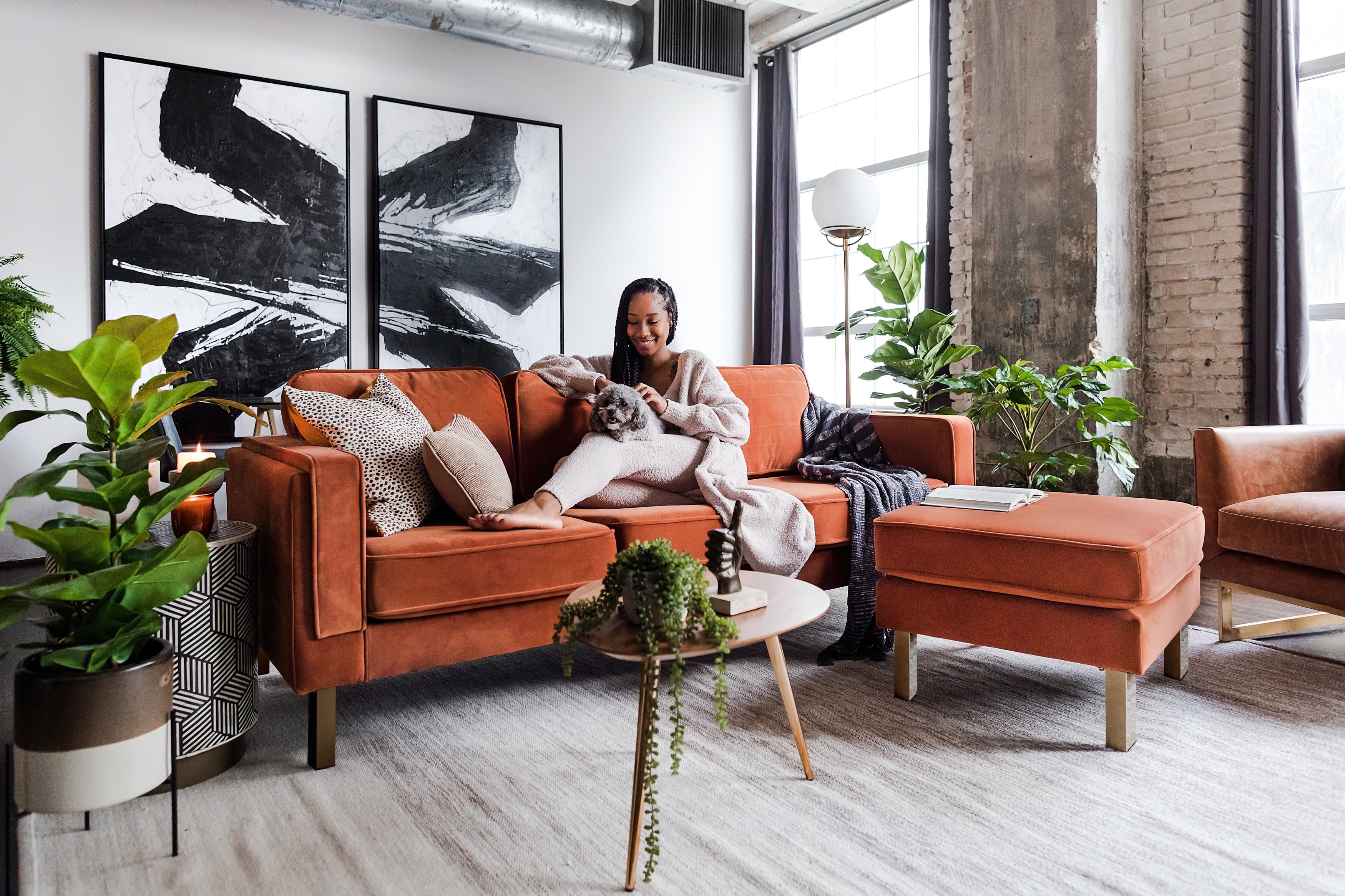 Rust Colored Sofa And Loveseat | Baci Living Room