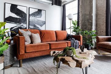 Albany Sofa (Rust Velvet) – Edloe Finch Furniture Co.