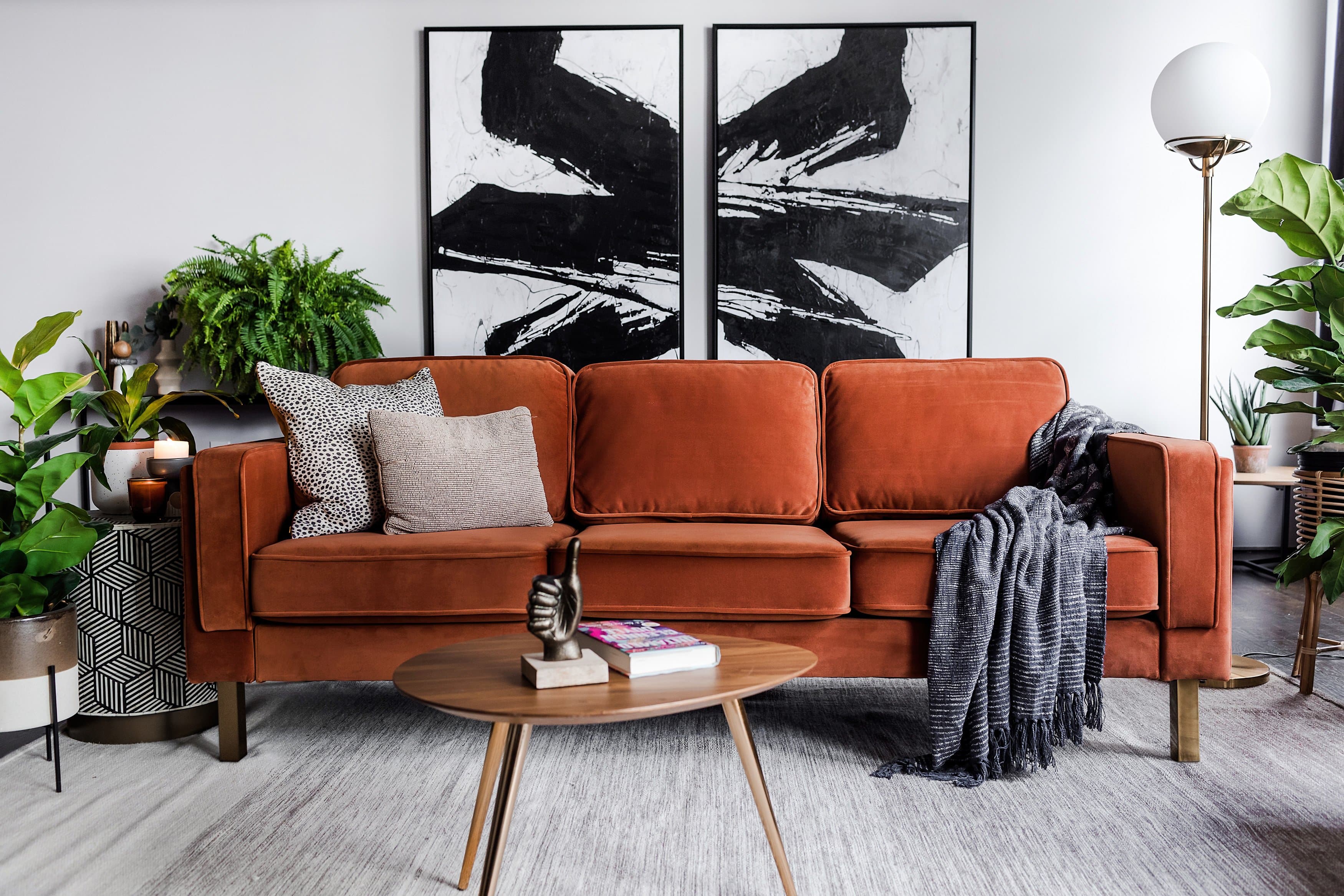 Rust Colored Sofa And Loveseat | Baci Living Room
