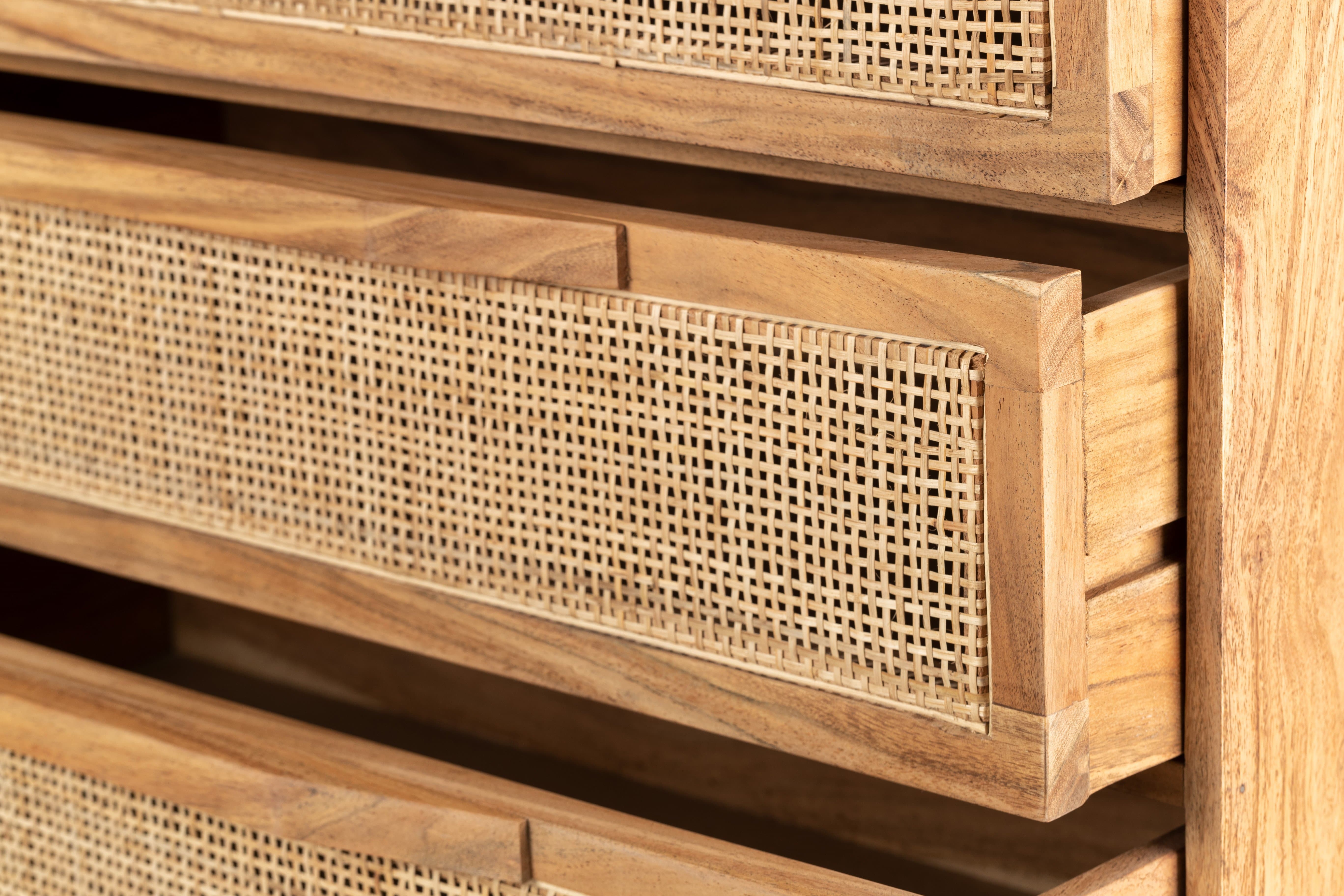 Lyra 4-Drawer Cane Rattan Dresser - Boho Modern Lyra 4-Drawer Cane Rattan Dresser - Boho Modern