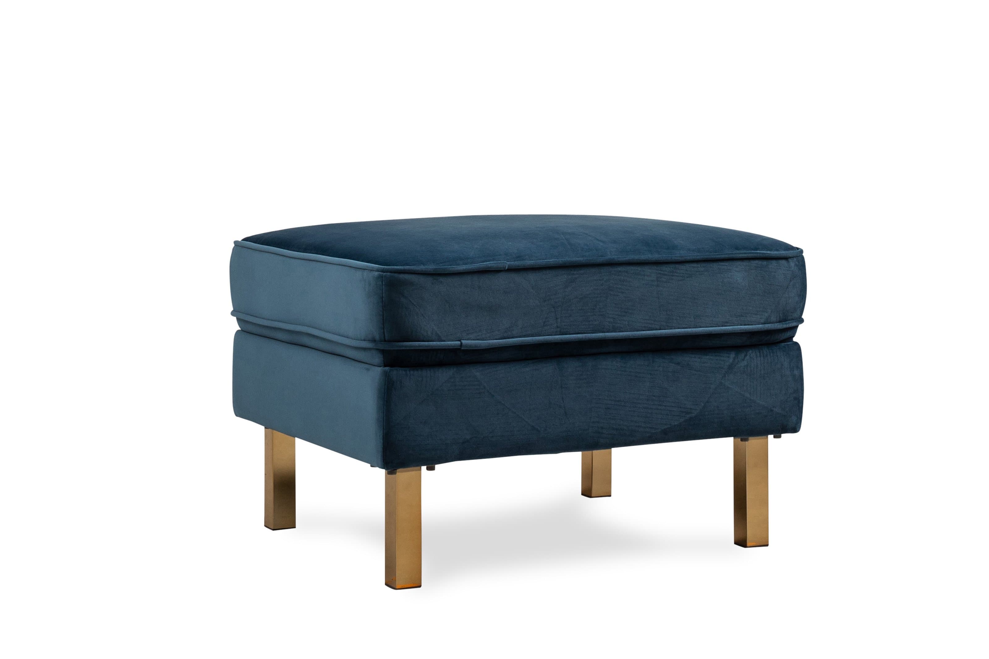 Albany Velvet Ottoman (Blue) – Edloe Finch Furniture Co.