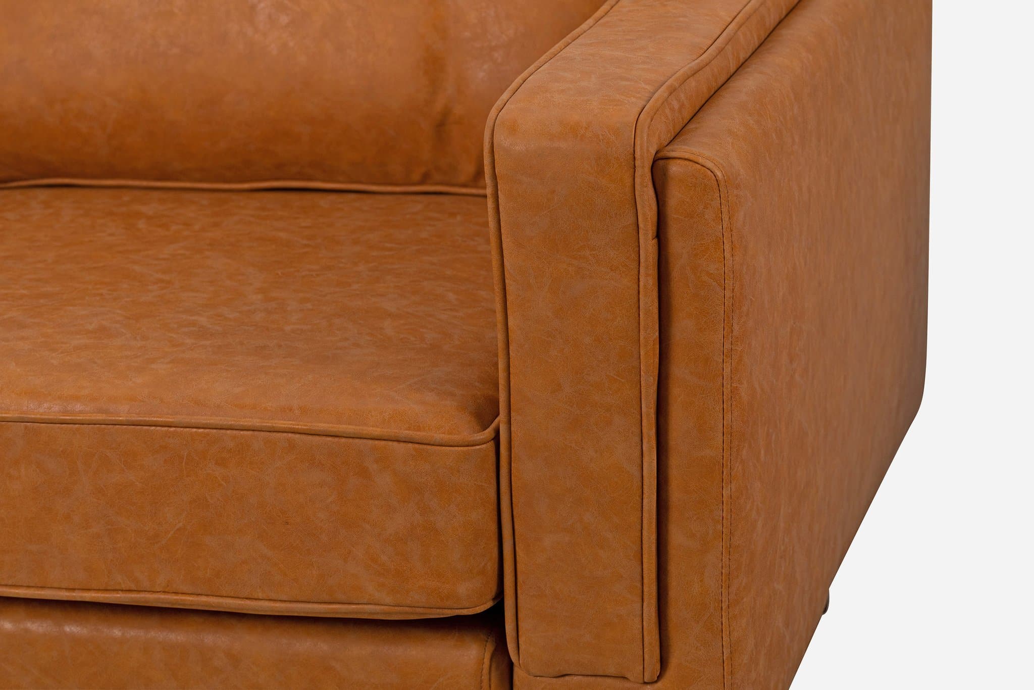 Albany Park ALBANY1S Mid-Century Modern Armchair, Tan Vegan Leather