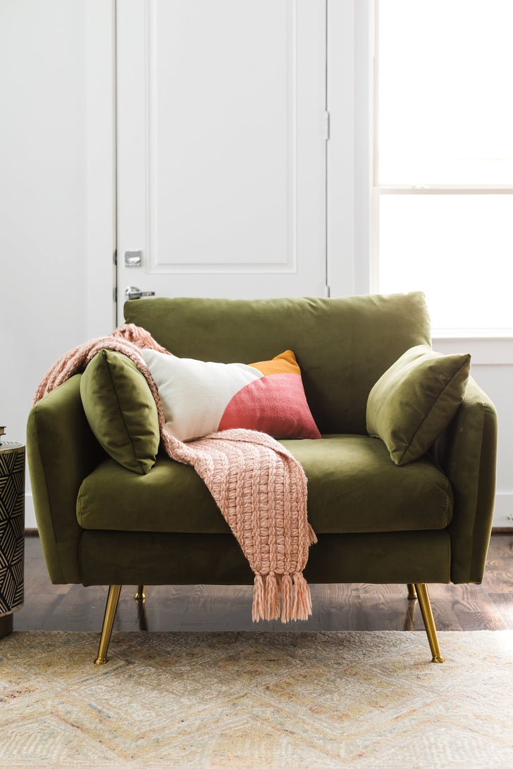 Olive green lounge chair discount